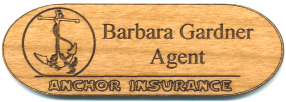 Laser Engraved Wood Nametag